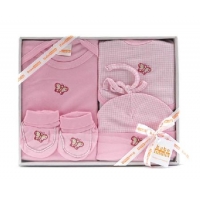 4pc Baby Clothing set - Pink Butterfly 